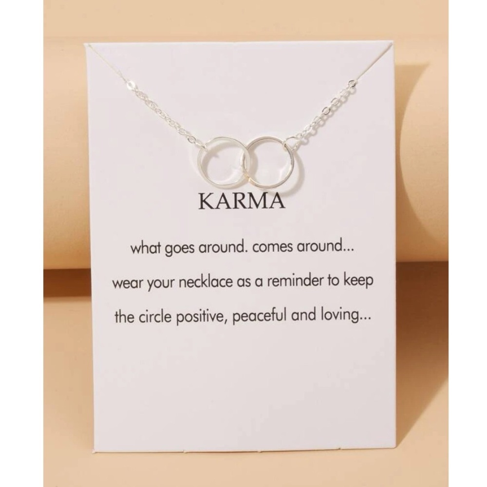 💥3/$28 New Minimalist Karma Circle Pendant Necklace Dainty Design Adjust Chain